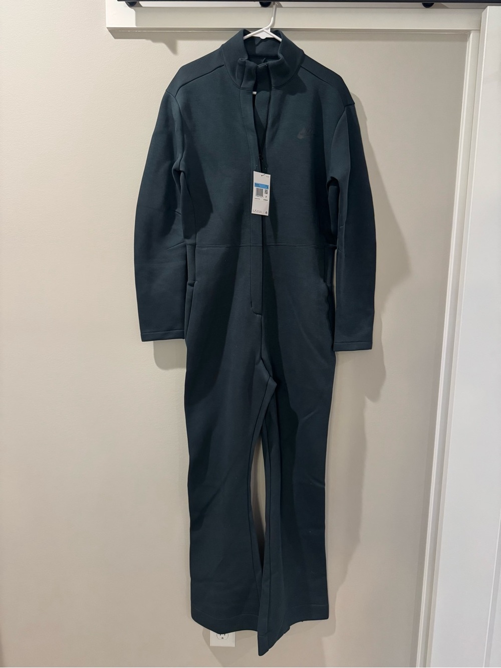 NWT Nike Sportswear Tech Fleece Jumpsuit Women M Seaweed Green Dark Teal HV4095